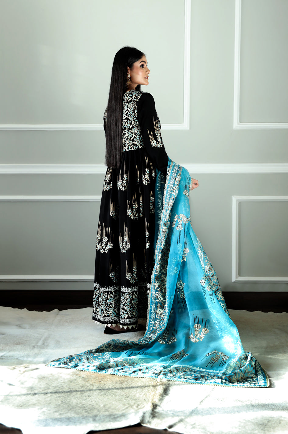 Noor (Black Anarkali Spiral)