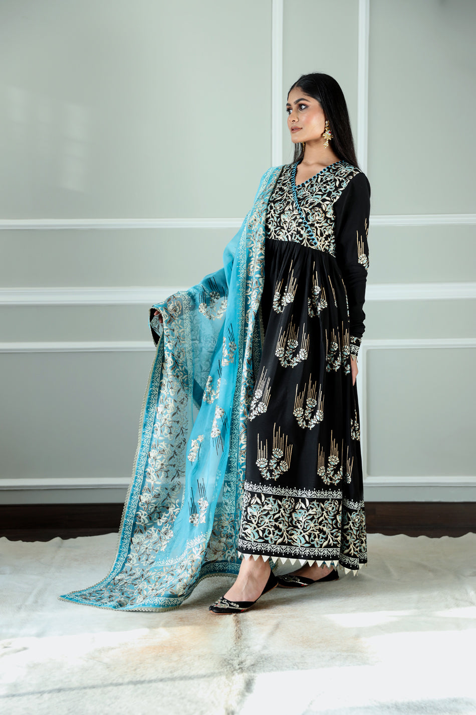 Noor (Black Anarkali Spiral)