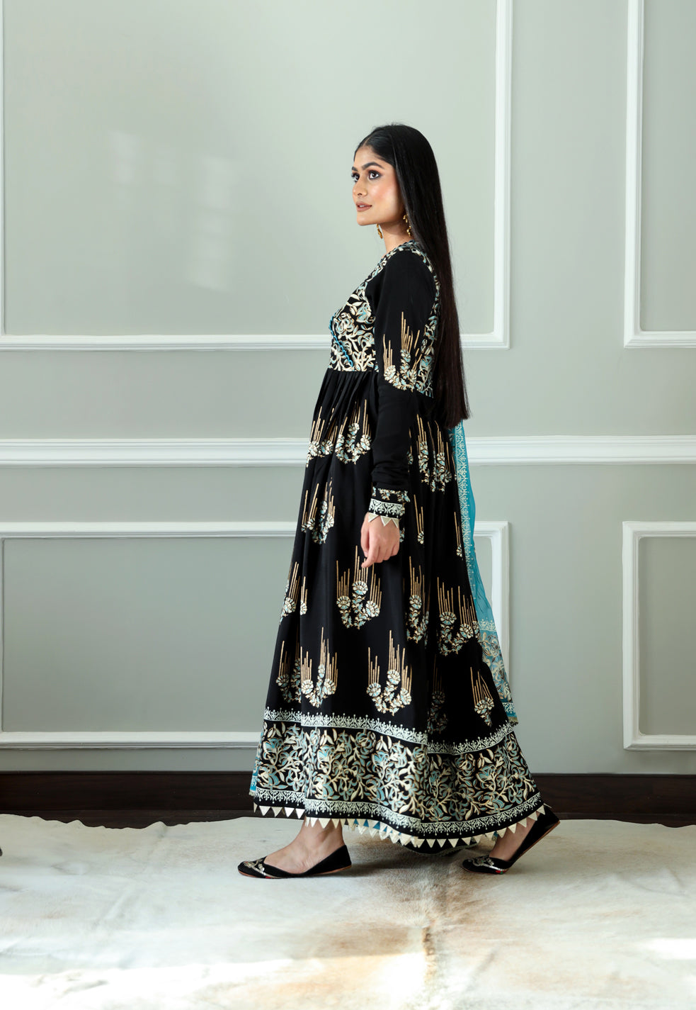 Noor (Black Anarkali Spiral)