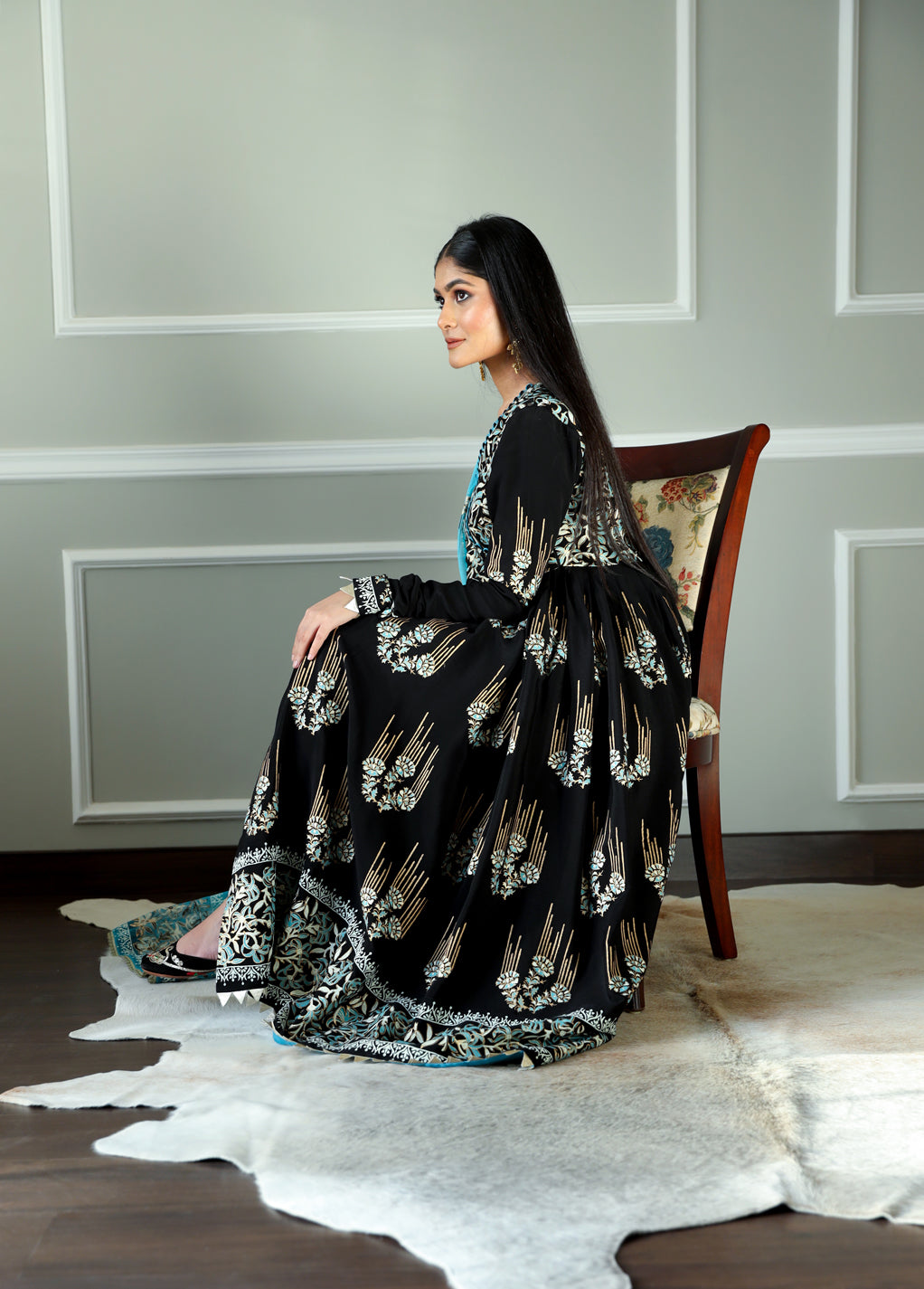 Noor (Black Anarkali Spiral)