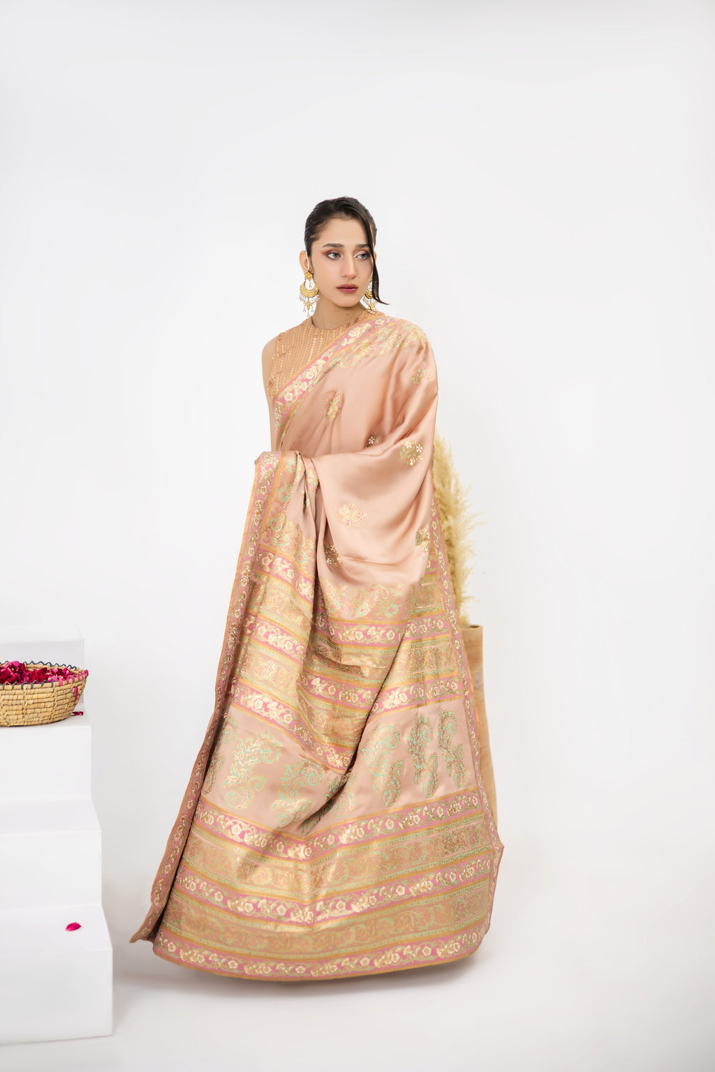 Ayna Saree – soft peach