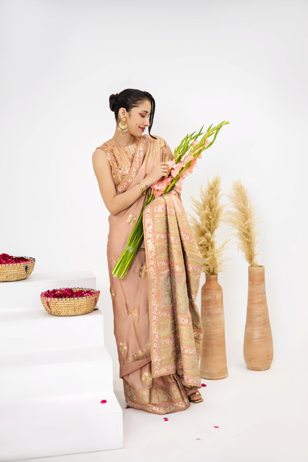 Ayna Saree – soft peach