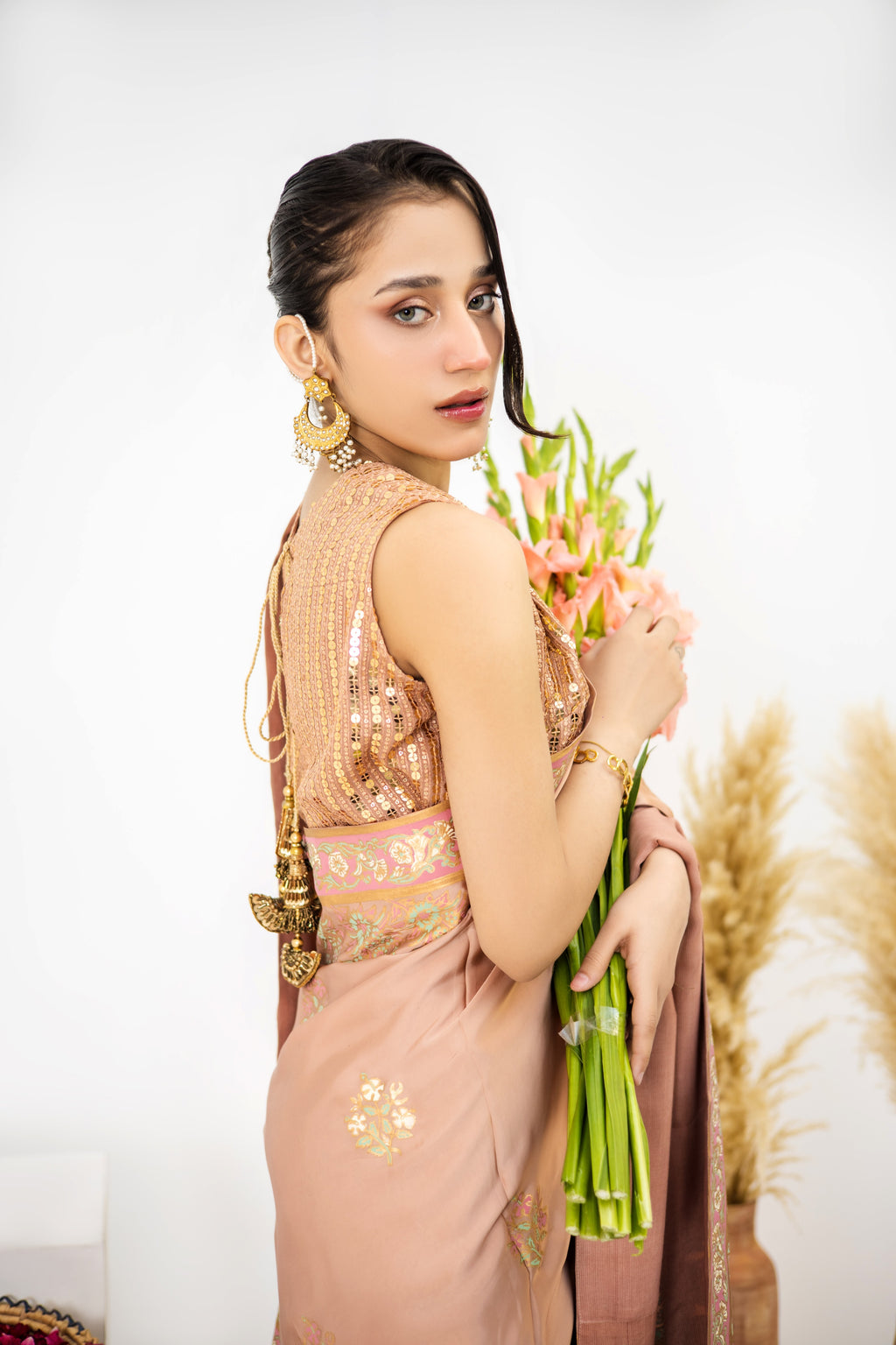 Ayna Saree – soft peach