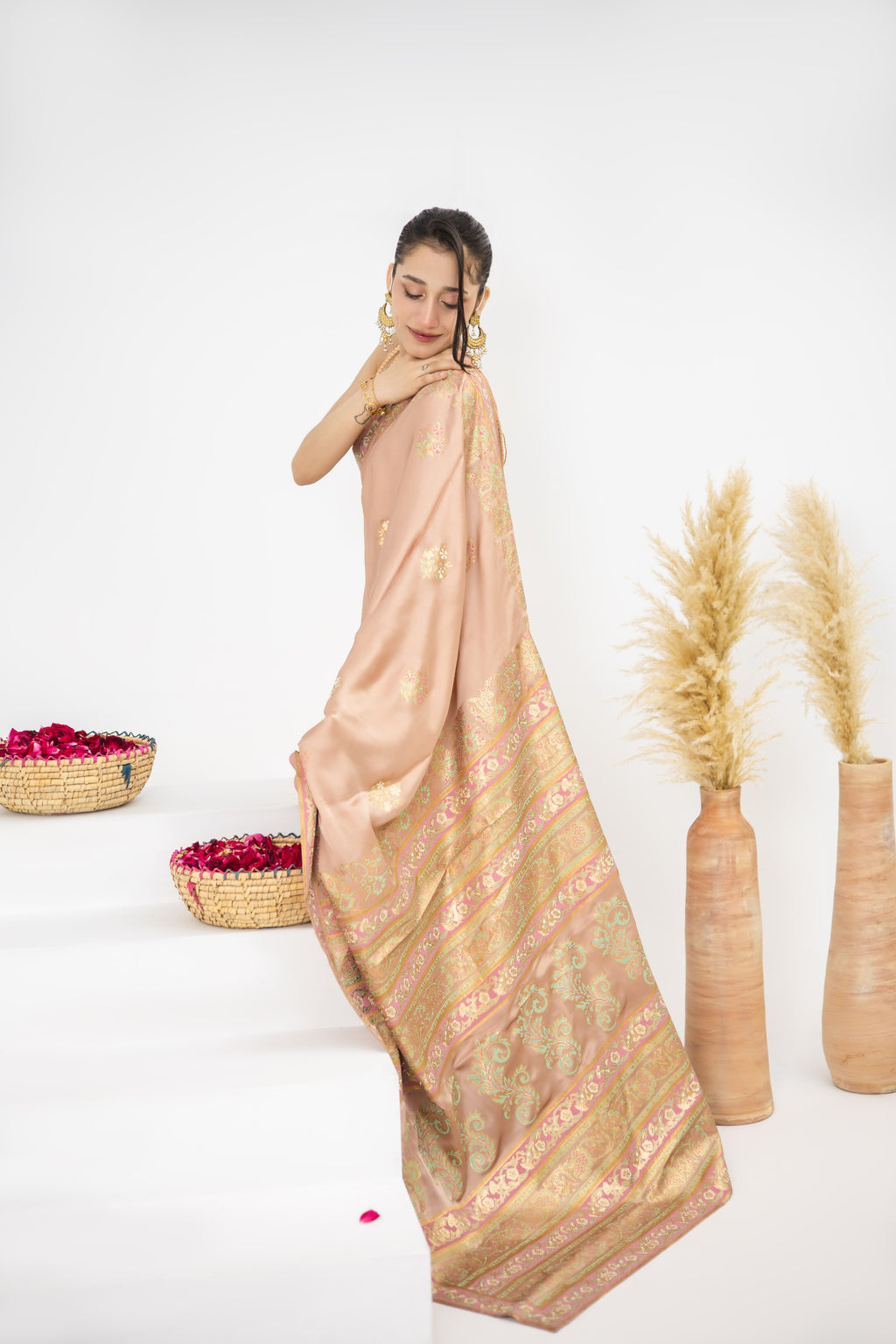 Ayna Saree – soft peach