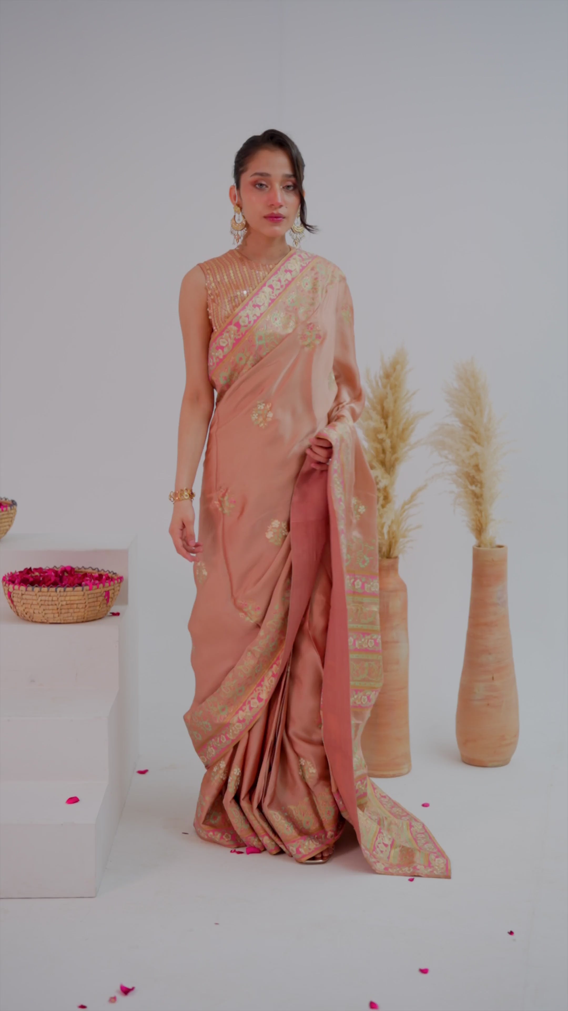 Ayna Saree – soft peach