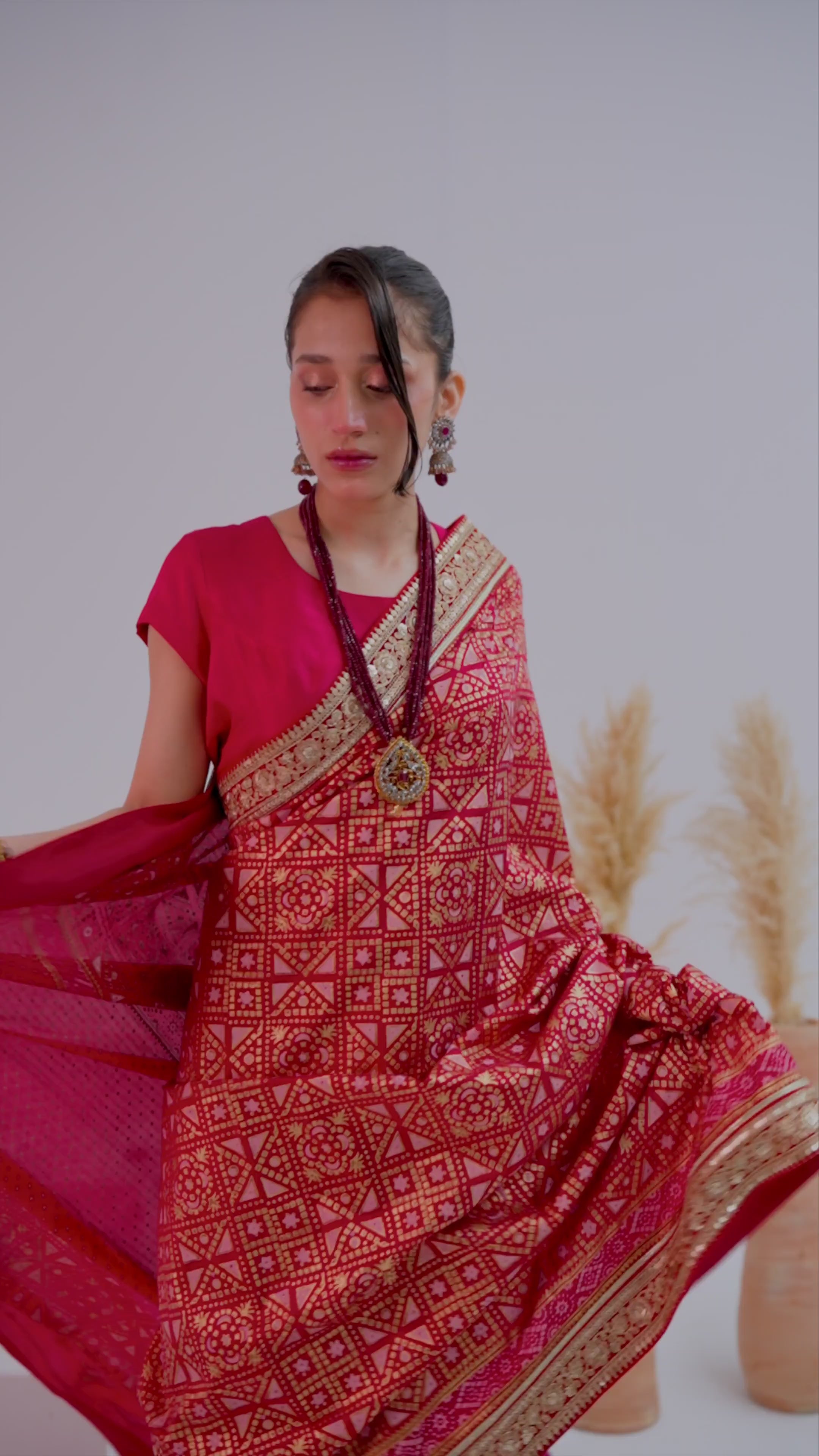 Rubee Saree – Ruby Red