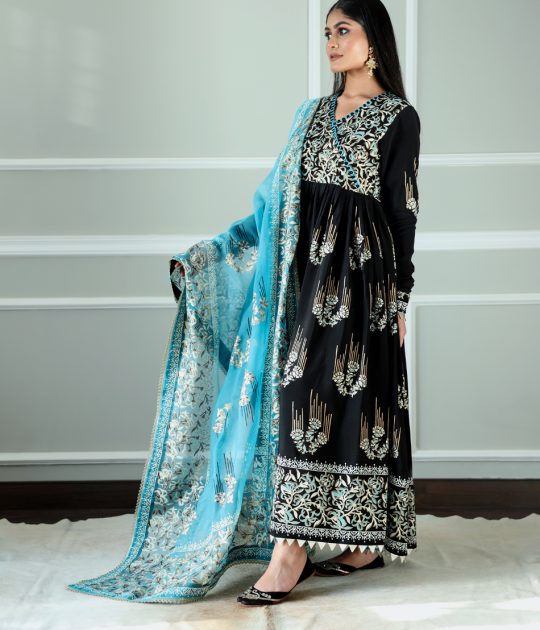 Noor (Black Anarkali Spiral)